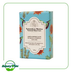 Jabon de menta, clorofila con chia 100 g Naturaleza Mistica