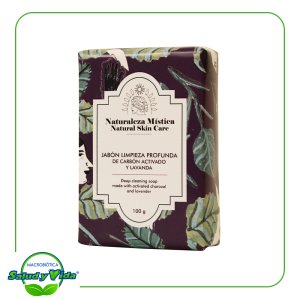 Jabon de carbon activado y lavanda 100 g Naturaleza Mistica